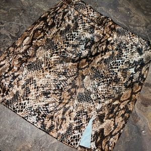 Textured Snake Print Mini Skirt